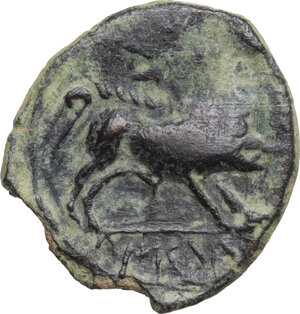 reverse: Castulo. AE Quadrans, c. 180 BC