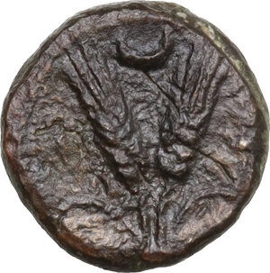 reverse: Uncertain mint.  Under Roman Rule. AE 11 mm., c. 204-190 BC