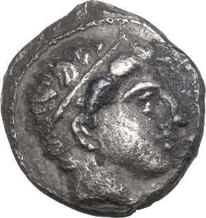 obverse: Kings of Macedon.  Philip II (359-336 BC). AR Fifth of Tetradrachm. Amphipolis mint. Struck under Antipater or Polyperchon, circa 320/19-317 BC