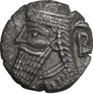 obverse: Kings of Parthia.  Vologases VI (208-228 AD). Bl Tetradrachm 24 mm. Seleukeia on the Tigris mint