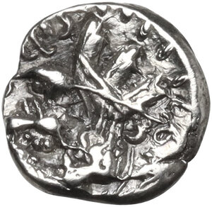 reverse: Persis.  Ardaxšir (Artaxerxes) IV (Late 2nd – early 3rd century AD). AR Obol