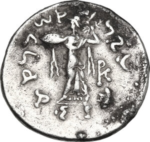 reverse: Baktria, Indo-Greek Kingdoms.  Menander I Soter (155-130 BC). . AR Tetradrachm, c. 155-130 BC