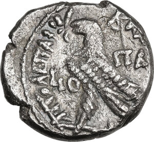 reverse: Egypt, Ptolemaic Kingdom.  Ptolemy XII Neos Dionysos (81-58 BC). AR Tetradrachm. Alexandreia mint. Dated RY 19 (63/2 BC)
