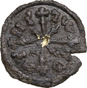 reverse: Kingdom of Axum.  Wazena. Gold-Inlaid AE Unit, c. 550-570 AD