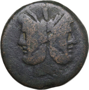 obverse: Sextantal series. AE As 33 mm. After 211 BC