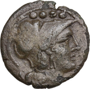 obverse: Anonymous sextantal series. AE Triens, after 211 BC
