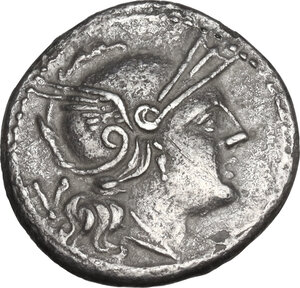 obverse: H series. AR Quinarius. South East Italy, c. 211-210 BC