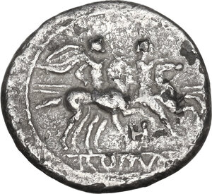 reverse: H series. AR Quinarius. South East Italy, c. 211-210 BC
