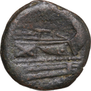 reverse: Anonymous series (?). AE As, 157-156 BC