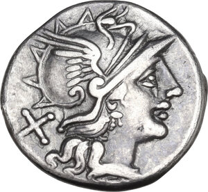 obverse: L. Saufeius. AR Denarius. 152 BC. Rome mint