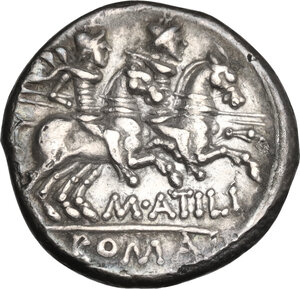 reverse: M. Atilius Saranus. AR Denarius, 148 BC