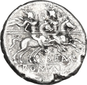 reverse: L. Sempronius Pitio. Denarius, Rome mint, 148 BC