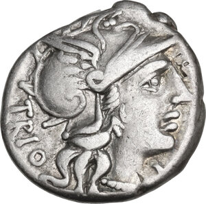 obverse: Cn. Lucretius Trio. AR Denarius, 136 BC