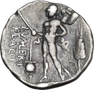 L. Valerius Flaccus. AR Denarius, 108-107 BC