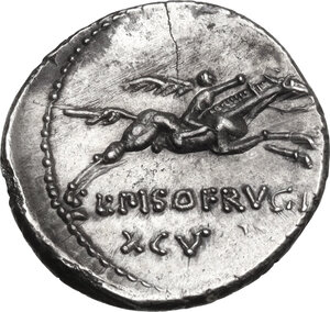 reverse: L. Calpurnius Piso Frugi. AR Denarius. 90 BC. Rome mint