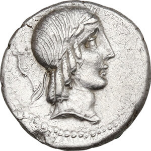 obverse: L. Calpurnius Piso Frugi. AR Denarius, 90 BC