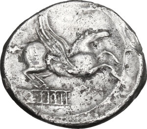 reverse: Q. Titius. AR Denarius, 90 BC