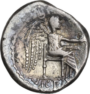 reverse: M. Cato. AR Quinarius, 89 BC