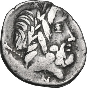 obverse: L. Rubrius Dossenus. Denarius, Rome mint 87 BC