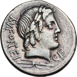 obverse: Mn. Fonteius C.f. . AR Denarius, 85 BC