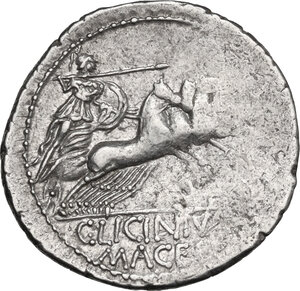 reverse: C. Licinius L.f. Macer. . AR Denarius, 84 BC