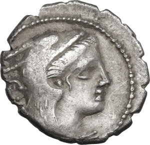 obverse: L. Procilius. AR Denarius serratus, Rome mint, 80 BC