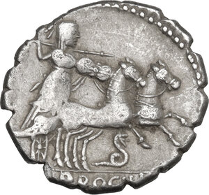 reverse: L. Procilius. AR Denarius serratus, Rome mint, 80 BC