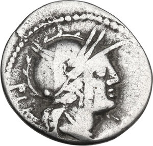 obverse: L. Rutilius Flaccus. AR Fourrée (?) Denarius, 77 BC