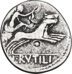 reverse: L. Rutilius Flaccus. AR Fourrée (?) Denarius, 77 BC