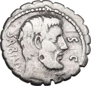 obverse: T. Vettius Sabinus. AR Denarius serratus, Rome mint, 70 BC