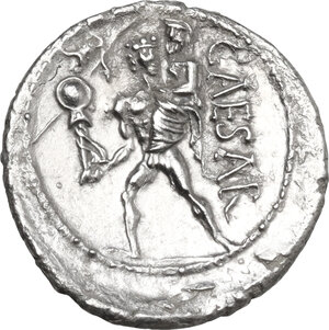 reverse: Julius Caesar. AR Denarius. 47-46 BC