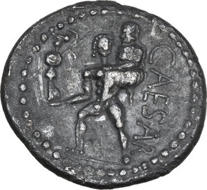 reverse: Julius Caesar. AR Denarius, 47-46 BC