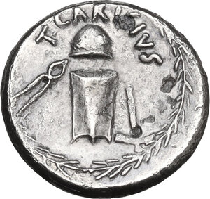 reverse: T. Carisius. AR Denarius. 46 BC. Rome mint