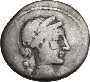 obverse: Julius Caesar. . AR Denarius, 46-45 BC. Spain