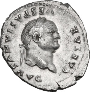 obverse: Vespasian (69 -79). AR Denarius. Struck AD 77-78