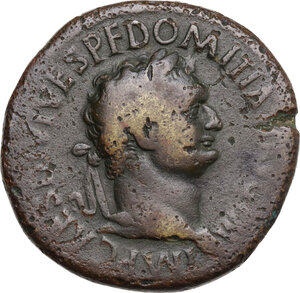 obverse: Domitian (81-96 AD). AE Sestertius
