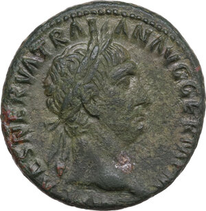 obverse: Trajan (98-117 AD). AE As. Rome mint