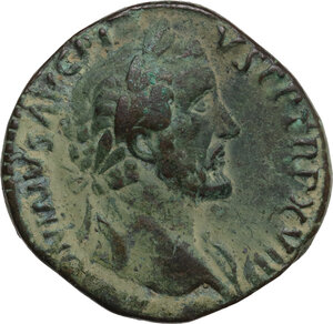 obverse: Antoninus Pius (138-161). AE Sestertius, 154-155