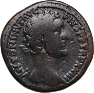 obverse: Antoninus Pius (138-161). AE Sestertius, 159-160