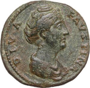 obverse: Diva Faustina I (died 141 AD). AE Sestertius, 146-161