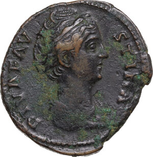 obverse: Diva Faustina I (died 141 AD). AE As, 141 AD