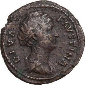obverse: Diva Faustina I (died 141 AD). AE As