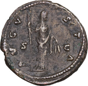 reverse: Diva Faustina I (died 141 AD). AE As