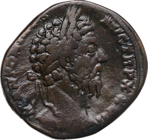 obverse: Marcus Aurelius (161-180). AE Sestertius, 173 AD
