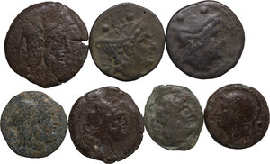 obverse: The Roman Republic. Multiple lot of seven (7) unclassified AE coins