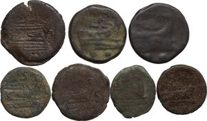 reverse: The Roman Republic. Multiple lot of seven (7) unclassified AE coins