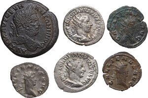 obverse: The Roman Empire. Multipl elot of six (6) unclassified AR/BI/AE coins