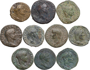 obverse: The Roman Empire. Lot of ten (10) unclassified AE roman imperial coins