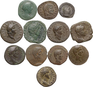 obverse: The Roman Empire. Multiple lot of twelve (12) unclassified AE coins