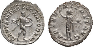 reverse: The Roman Empire. Gordian III. Lot of two (2) unclassified AR Antoniniani